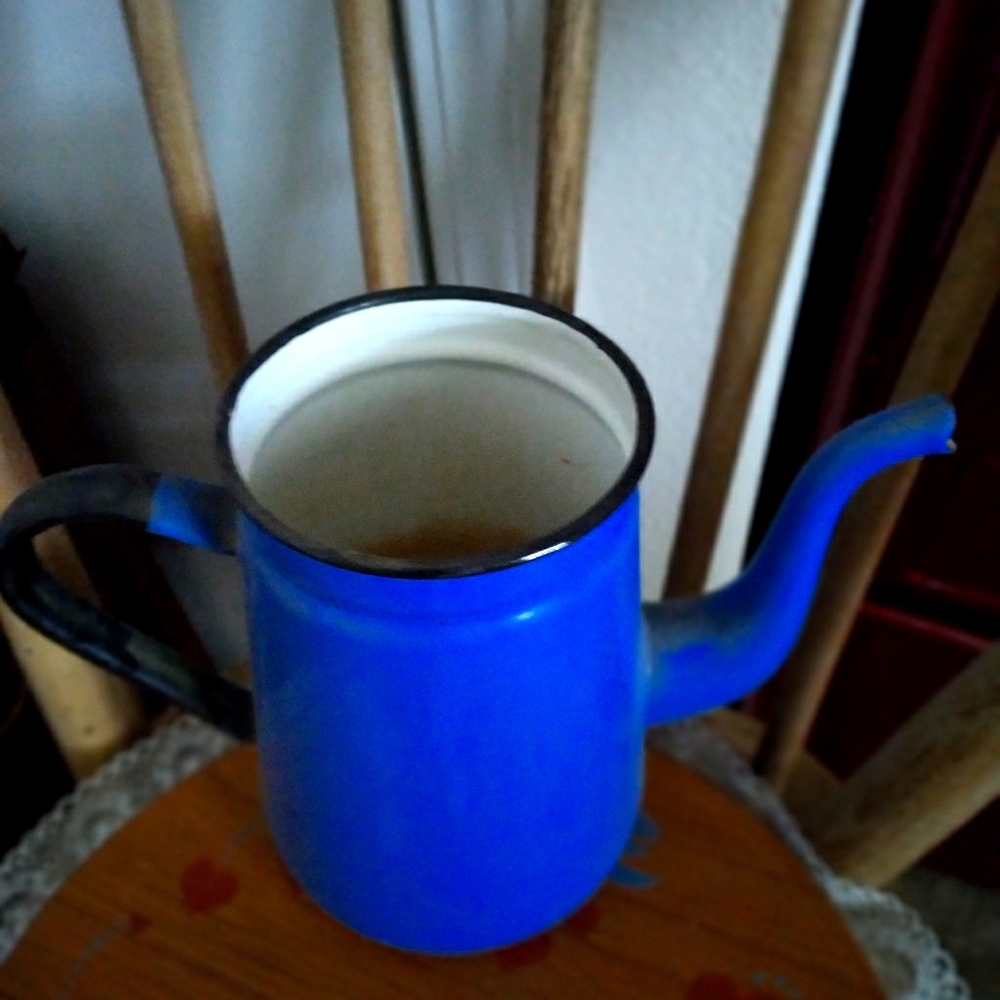 Retro enamel coffee pot